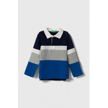 United Colors of Benetton longsleeve din bumbac pentru copii culoarea gri, modelator