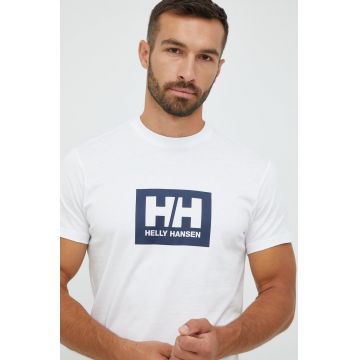 Helly Hansen tricou din bumbac TOKYO culoarea alb, cu imprimeu, 53285