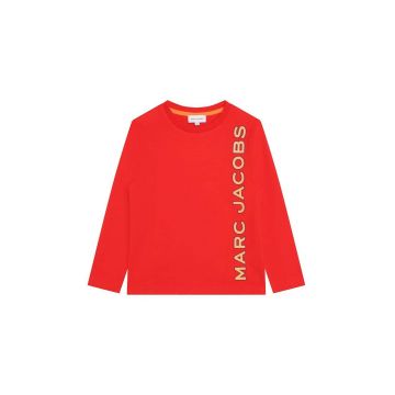 Marc Jacobs longsleeve din bumbac pentru copii culoarea rosu, cu imprimeu