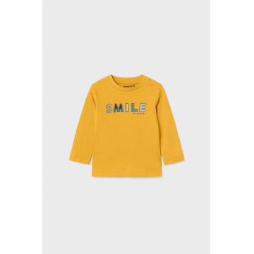 Mayoral longsleeve din bumbac pentru bebeluși culoarea galben