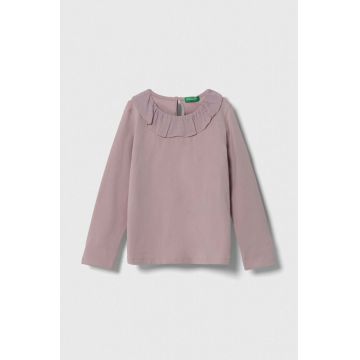 United Colors of Benetton longsleeve copii culoarea violet