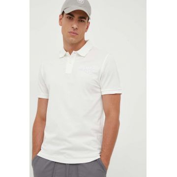 Gant polo de bumbac culoarea bej, cu imprimeu