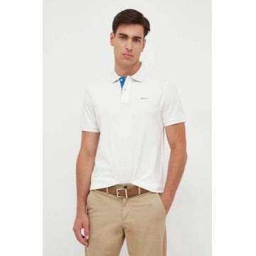 Gant tricou polo barbati, culoarea bej, neted