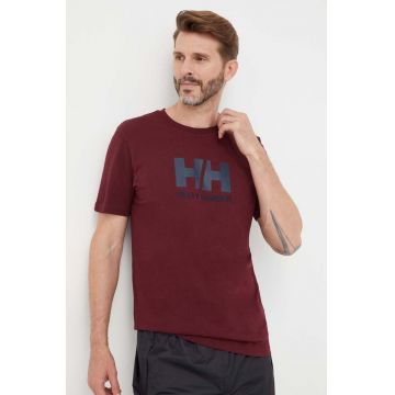 Helly Hansen tricou HH LOGO T-SHIRT bărbați, culoarea alb, cu imprimeu 33979