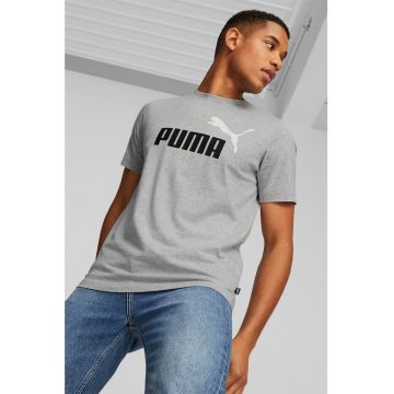 Tricou de bumbac cu imprimeu logo Essentials+2