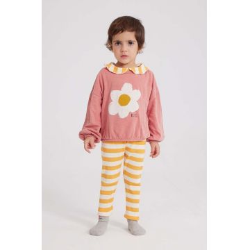 Bobo Choses longsleeve din bumbac pentru bebeluși culoarea roz