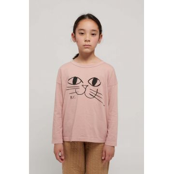 Bobo Choses longsleeve din bumbac pentru copii culoarea roz