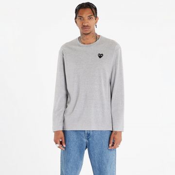 Tricou Comme des Garçons PLAY Heart Logo Long Sleeve Tee UNISEX Gray