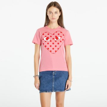 Tricou Comme des Garçons PLAY Heart Logo Short Sleeve Tee Pink