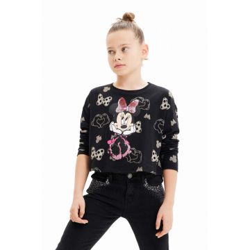 Desigual longsleeve din bumbac pentru copii culoarea negru