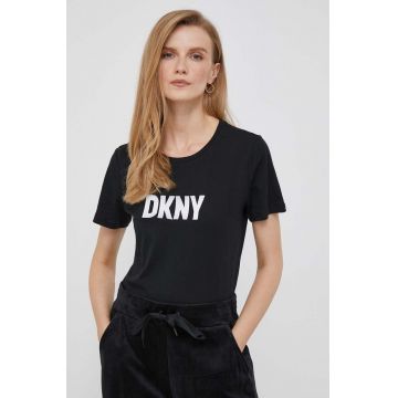 Dkny tricou din bumbac culoarea negru