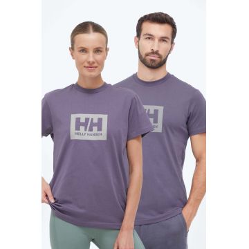 Helly Hansen tricou din bumbac TOKYO culoarea violet, cu imprimeu, 53285