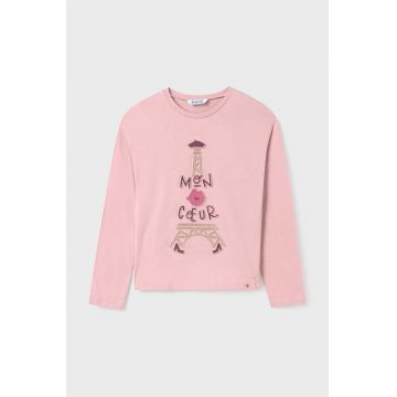 Mayoral longsleeve din bumbac pentru copii culoarea roz