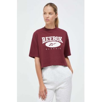 Reebok Classic tricou din bumbac culoarea bordo