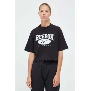 Reebok Classic tricou din bumbac culoarea negru