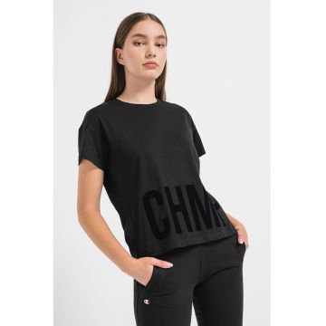 Tricou crop cu decolteu rotund