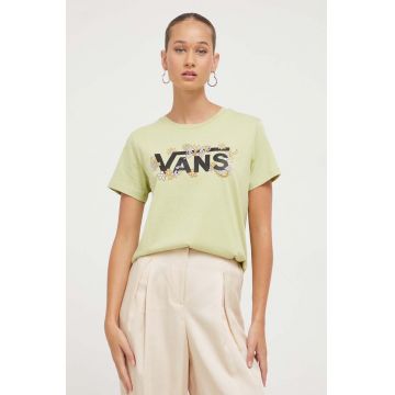 Vans tricou din bumbac culoarea verde