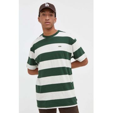 Vans tricou din bumbac culoarea verde, modelator