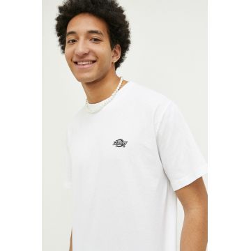 Dickies tricou din bumbac culoarea alb, cu imprimeu