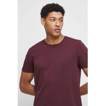 Medicine tricou barbati, culoarea bordo, neted