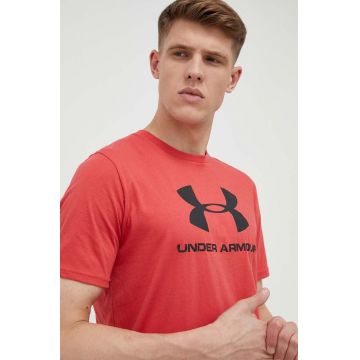 Under Armour tricou barbati, culoarea bordo, cu imprimeu 1329590-100