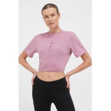 adidas Performance tricou yoga Studio culoarea roz