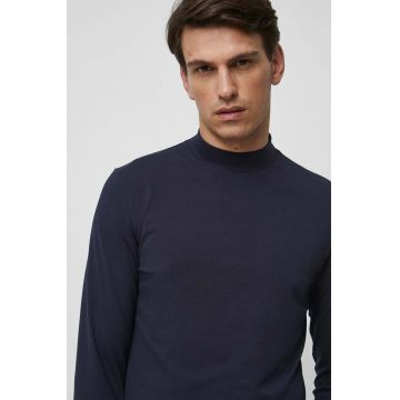 Medicine longsleeve barbati, culoarea albastru marin, neted