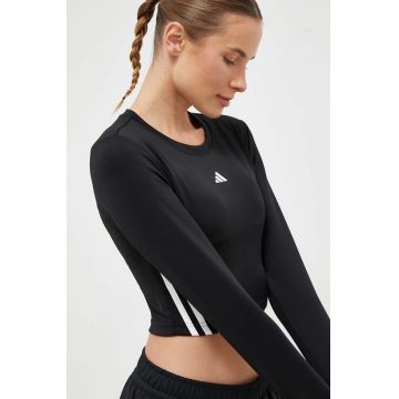 adidas Performance mânecă lungă de antrenament Hyperglam culoarea negru