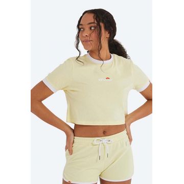 Ellesse tricou din bumbac culoarea galben SGJ11884-WHITE