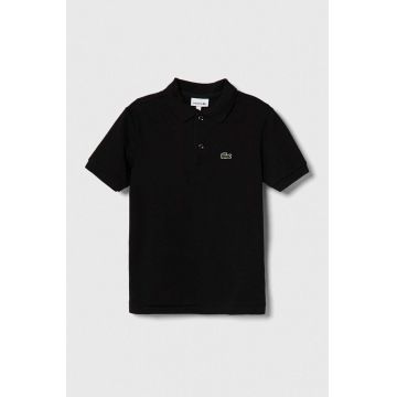 Lacoste tricouri polo din bumbac pentru copii culoarea negru, neted