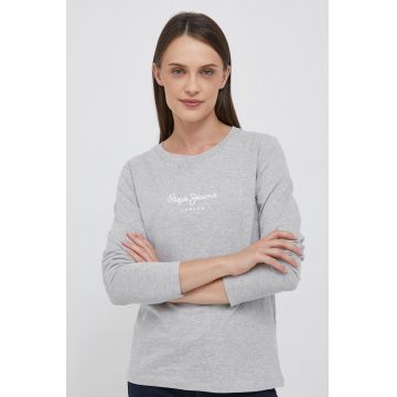 Pepe Jeans longsleeve din bumbac WENDYS LS culoarea gri