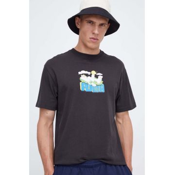 Puma tricou din bumbac PUMA X RIPNDIP culoarea negru, cu imprimeu