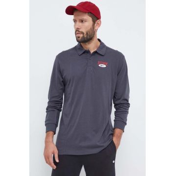 Reebok Classic longsleeve din bumbac culoarea gri, cu imprimeu