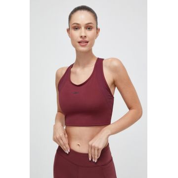 Reebok top de antrenament Lux Perform culoarea bordo