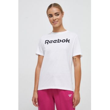 Reebok tricou din bumbac culoarea alb