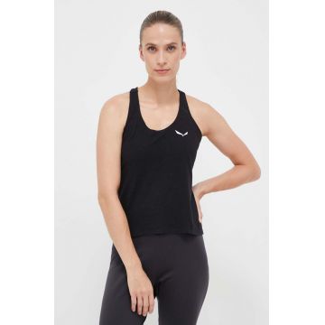 Salewa top sport Lavaredo Hemp Cropped femei, culoarea negru