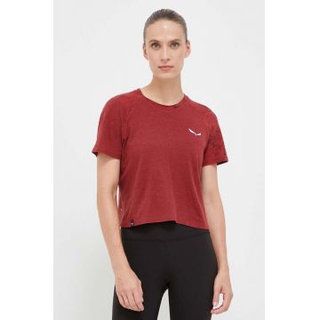 Salewa tricou sport Lavaredo Hemp culoarea bordo