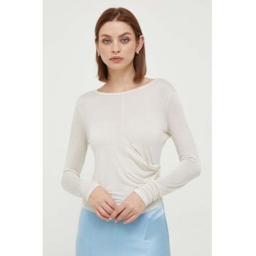 Sisley longsleeve femei, culoarea bej