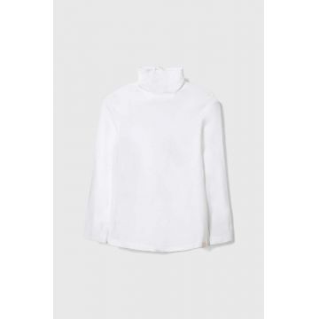 United Colors of Benetton longsleeve copii culoarea alb, neted