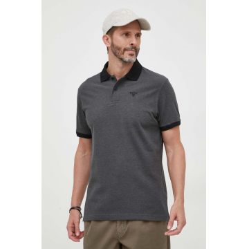 Barbour polo de bumbac culoarea negru, neted