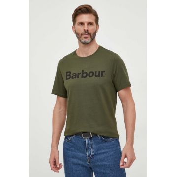 Barbour tricou din bumbac culoarea verde, cu imprimeu