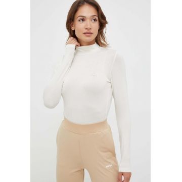 Emporio Armani Underwear longsleeve lounge culoarea bej, cu turtleneck