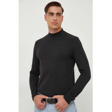 Medicine longsleeve barbati, culoarea negru, neted