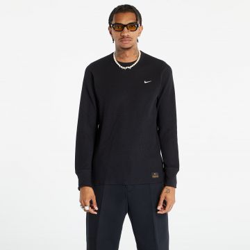 Tricou Nike Life Long-Sleeve Heavyweight Waffle Top Black/ Black/ White