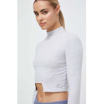 Reebok Classic longsleeve femei, culoarea gri, cu turtleneck