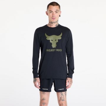 Tricou Under Armour Project Rock Brahma Bull Long Sleeve Tee Black/ Marine OD Green/ Marine OD Green