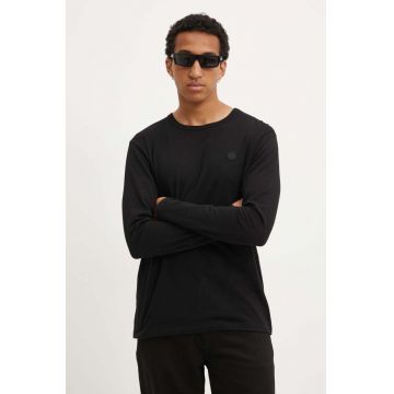 Wood Wood longsleeve din bumbac Long Sleeve Wood Wood culoarea negru, uni 10005402.2323-BRIGHT