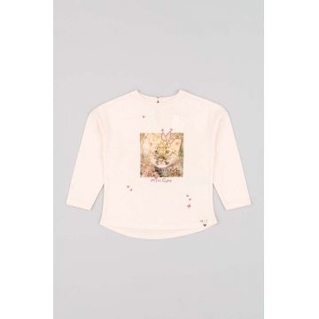 zippy longsleeve din bumbac pentru bebeluși culoarea roz