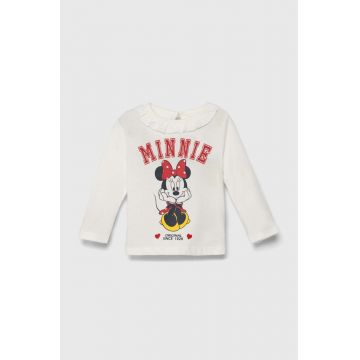 zippy longsleeve din bumbac pentru bebeluși x Disney culoarea alb