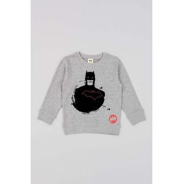 zippy longsleeve din bumbac pentru copii culoarea gri, cu imprimeu